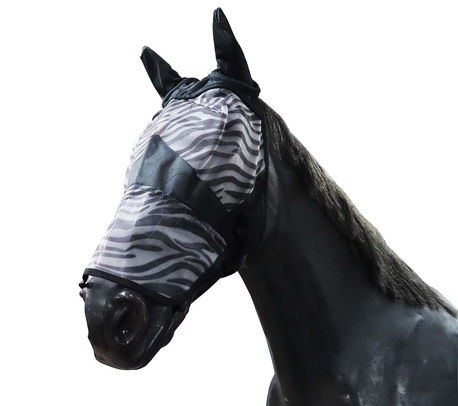 FLY MASK ZEBRA WITH EARS AND NOSE COVER